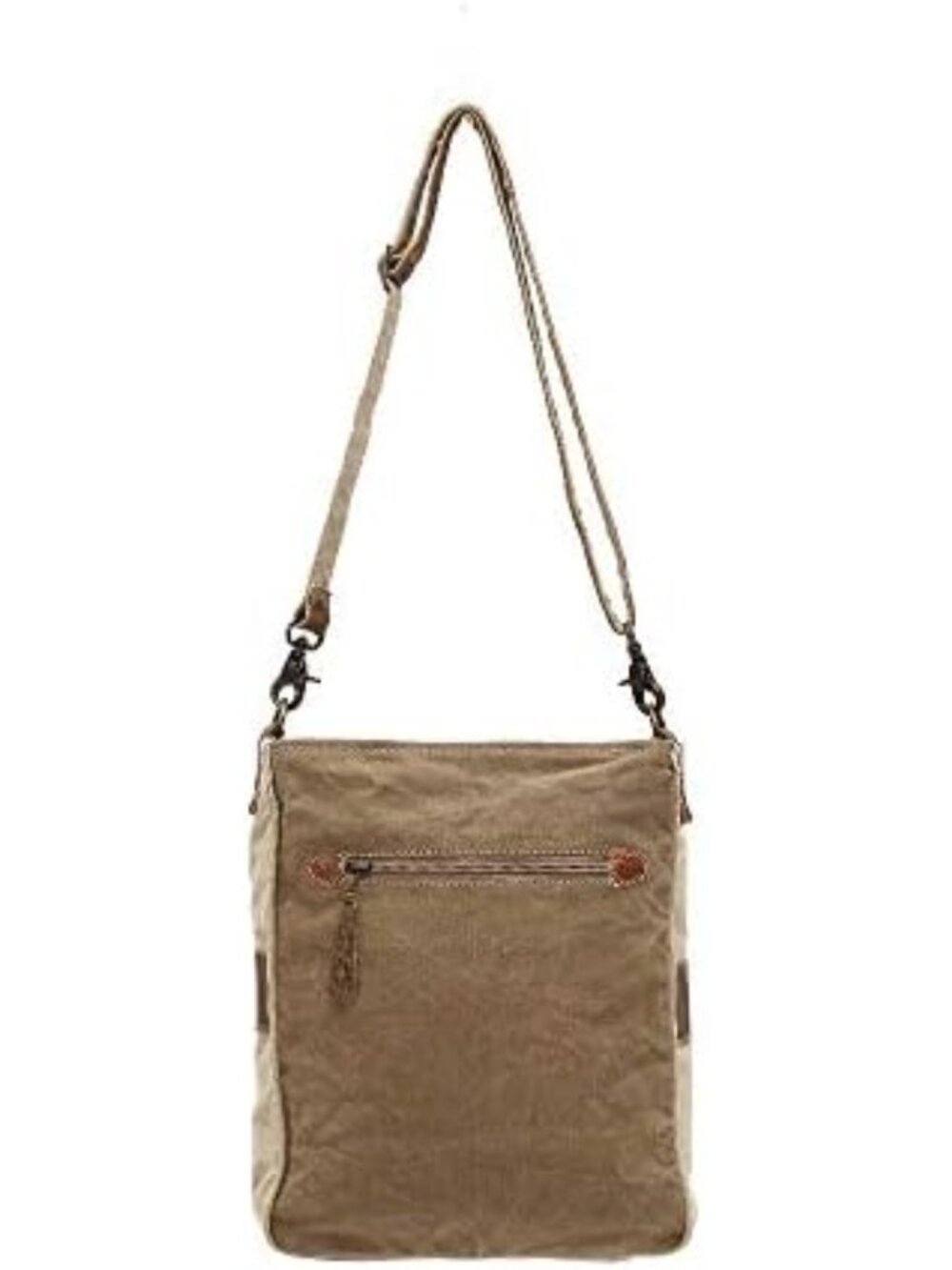 Stylish Western Canvas Purse for Women - Genuine Leather Accents & Vintage - Picture 2 of 4